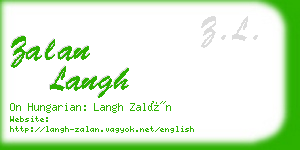 zalan langh business card